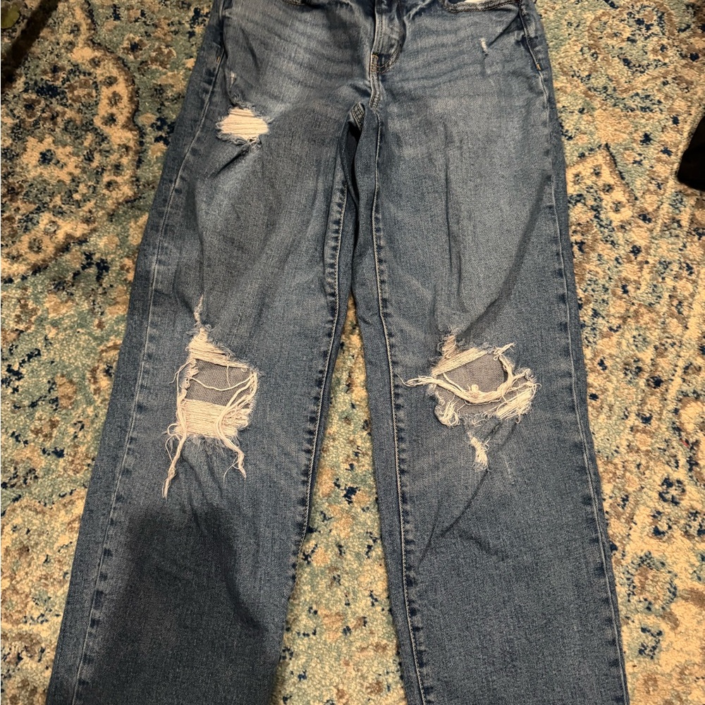Old Navy High Rise Distressed Blue Jeans